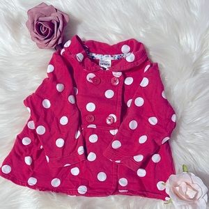✨Carters 6 Months Pink Polka Dot Button Down Jacket✨